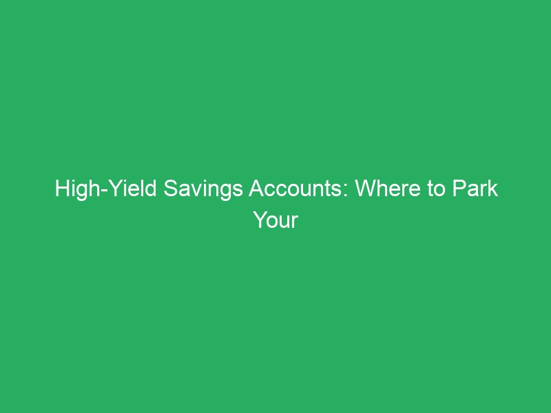 High-Yield Savings Accounts: Where to Park Your Money in 2026